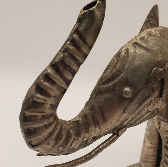Beautiful Indo Greek Ancient Elephant Bronze Silver Candle Holder 6" H , India - Picture 2 of 14
